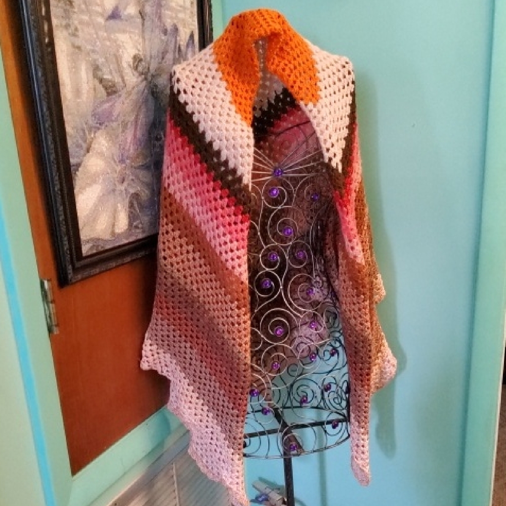 Multicolor Crochet Shawl